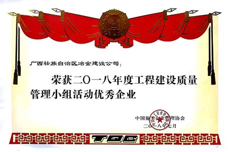 公司榮獲全國(guó)工程建設(shè)優(yōu)秀質(zhì)量管理小組活動(dòng)多項(xiàng)榮譽(yù)